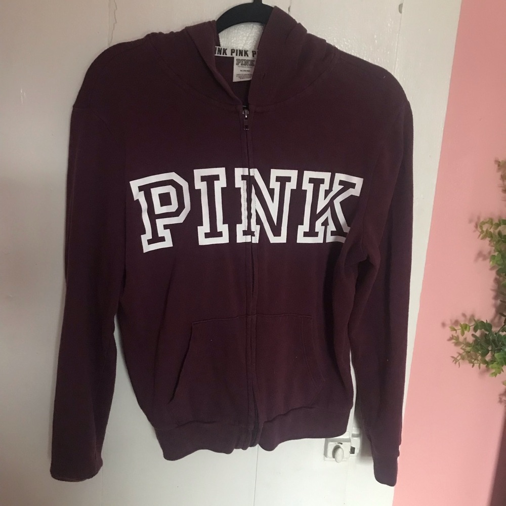 Maroon VS PINK Zip-Up Hoodie Size Small
